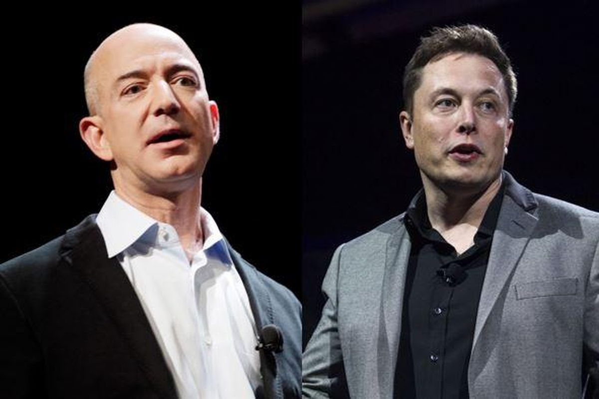 CEO Amazon, Jeff Bezos dan CEO Tesla, Elon Musk