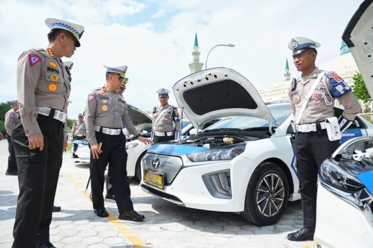 Hyundai Ioniq jadi salah satu armada kepolisian untuk mengawal peringatan HUT RI di IKN