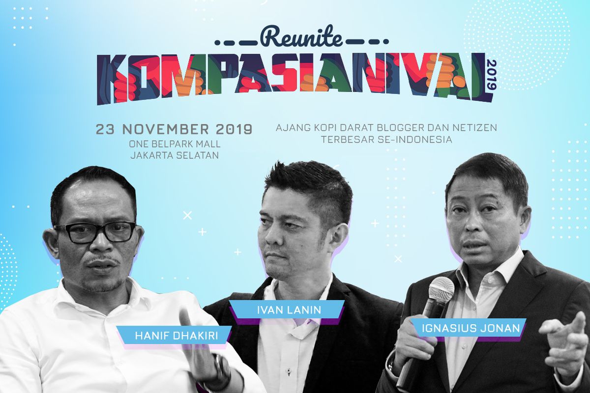 Kompasianival 2019 mengusung tema Reunite yang akan diselenggarakan di OneBell Park Mall, Jakarta, Sabtu (23/11/2019)