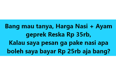 Ramai soal Beli Ayam Geprek Tanpa Nasi di Restoran Kereta, Apakah Boleh?