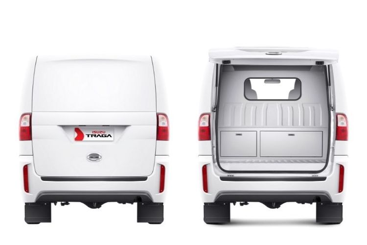 Isuzu Traga Blind Van menghadirkan dua akses pintu, yaitu pintu samping (swing door) dan pintu belakang (hatchback).