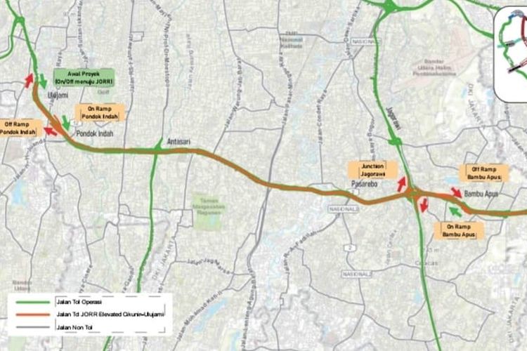 Ilustrasi pembangunan Jalan Tol JORR Elevated Cikunir-Ulujami