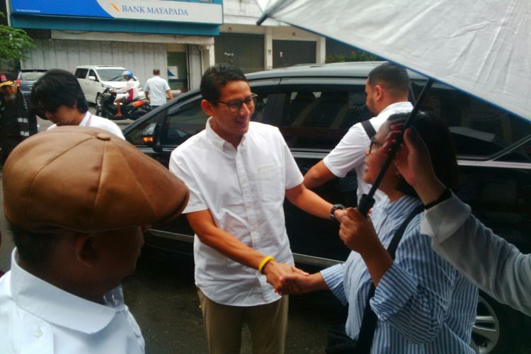 Wakil Gubernur DKI Jakarta Sandiaga Uno di Solo, Jawa Tengah, Minggu (25/3/2018).