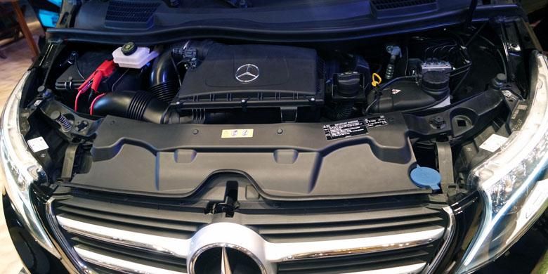 Mesin diesel 4-silinder turbo diesel 2.143cc yang diusung New V-Class memiliki standar Euro IV dan menurut Mercedes-Benz (MB) Indonesia bahan bakar yang bisa digunakan hanya Pertamina Dex. 