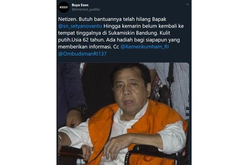 Setya Novanto Dikabarkan Hilang dari Lapas Sukamiskin, Ini Penjelasan Kemenkumham