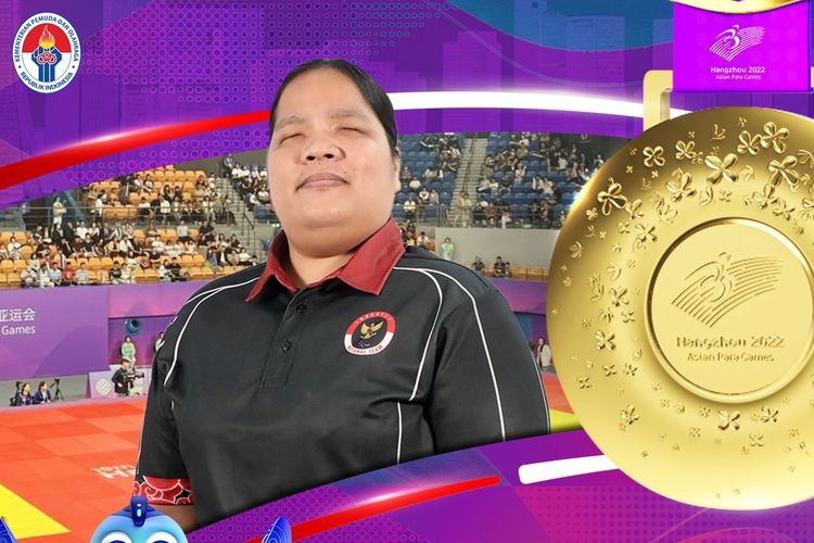 Roma Siska Tampubolon berhasil meraih medali emas cabor blind judo Asian Para Games 2023. Roma Siska tampil sebagai pemenang dalam laga round robin yang digelar di Xiaoshan Linpu Gymnasium, Rabu (25/10/2023).