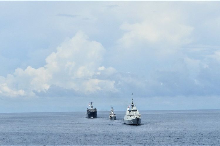 Suasana latihan maritim di Laut Andaman antara India, Thailand, dan Singapura. Latihan bernama SITMEX-20 tersebut digelar mulai Minggu (22/11/2020) hingga Senin (23/11/2020).