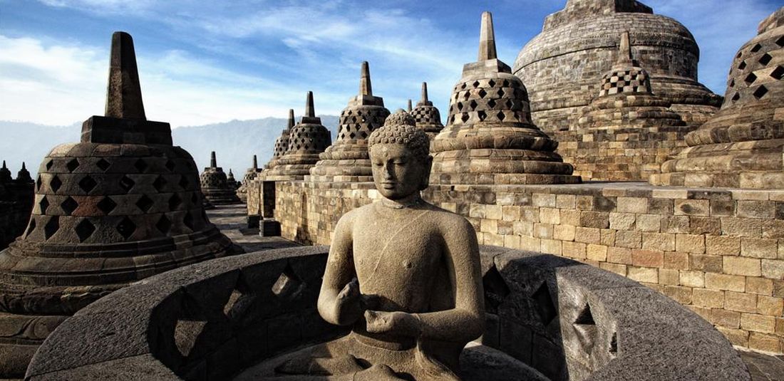 Ilustrasi Candi Borobudur di Magelang, Jawa Tengah