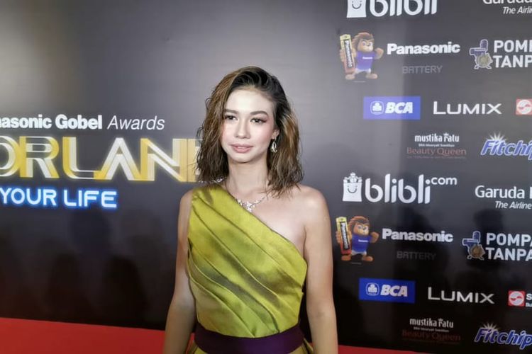 Yuki Kato dalam Panasonic Gobel Awards 2019 yang digelar di The Tribrata Dharmawangsa, Jakarta Selatan, Jumat (6/12/2019) malam. 