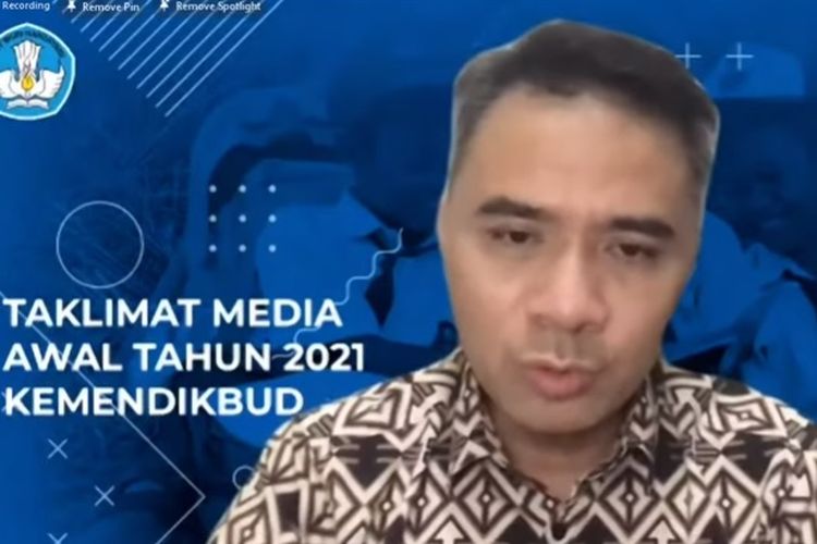 Direktur Jenderal Pendidikan Vokasi Kemendikbud, Wikan Sakarinto dalam acara Taklimat Media Awal Tahun 2021.