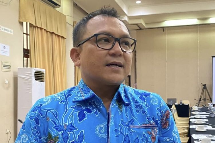 Sekretaris DPD Partai Golkar DKI, Basri Baco di kawasan Puncak, Bogor, Jawa Barat pada Jumat (26/4/2024).