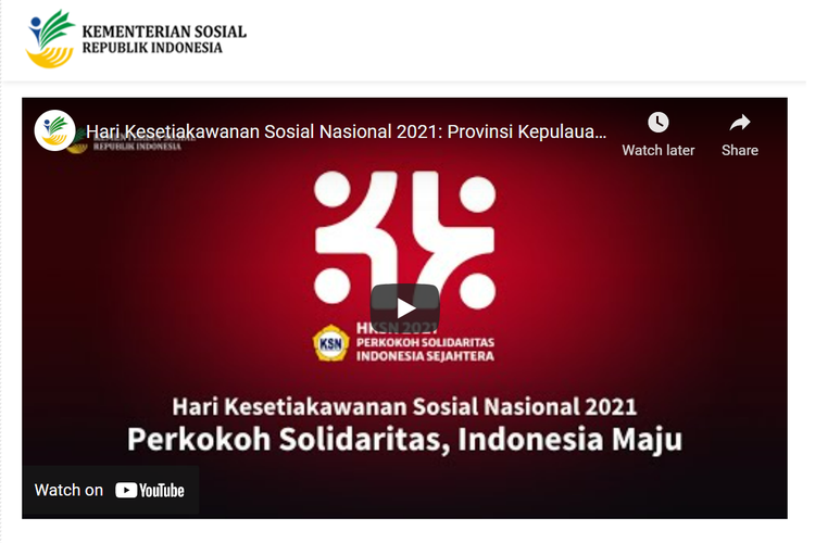 Peringatan Hari Kesetiakawanan Sosial Nasional 2021, 20 Desember 2021.