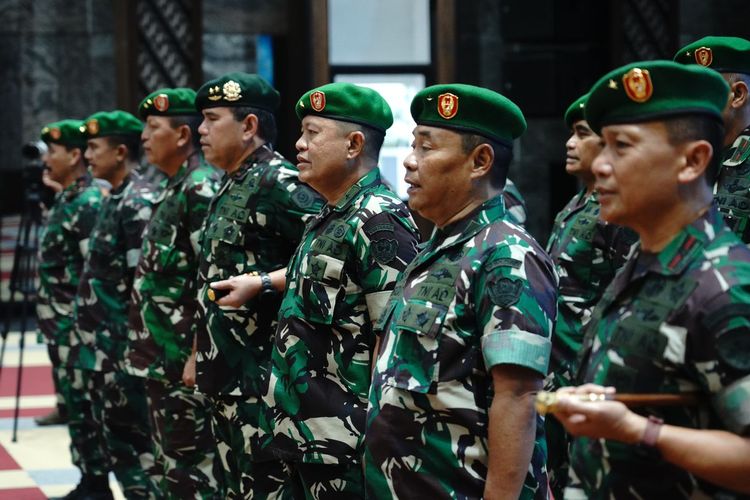 18 perwira tinggi (Pati) TNI AD di Markas Besar Angkatan Darat (Mabesad), Jakarta, Selasa (28/6/2022).