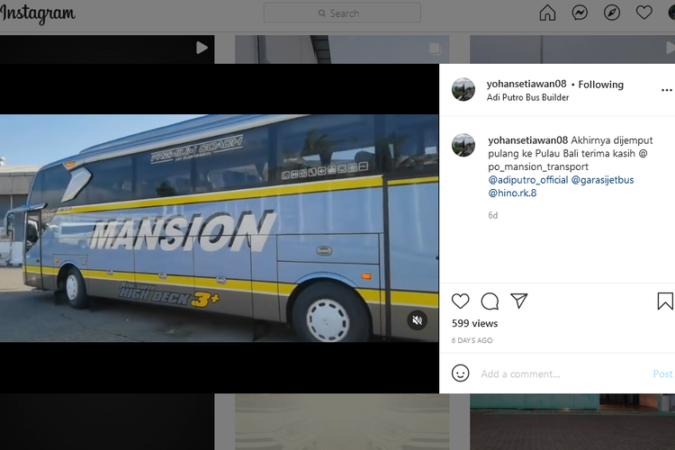 bus AKAP baru PO Mansion