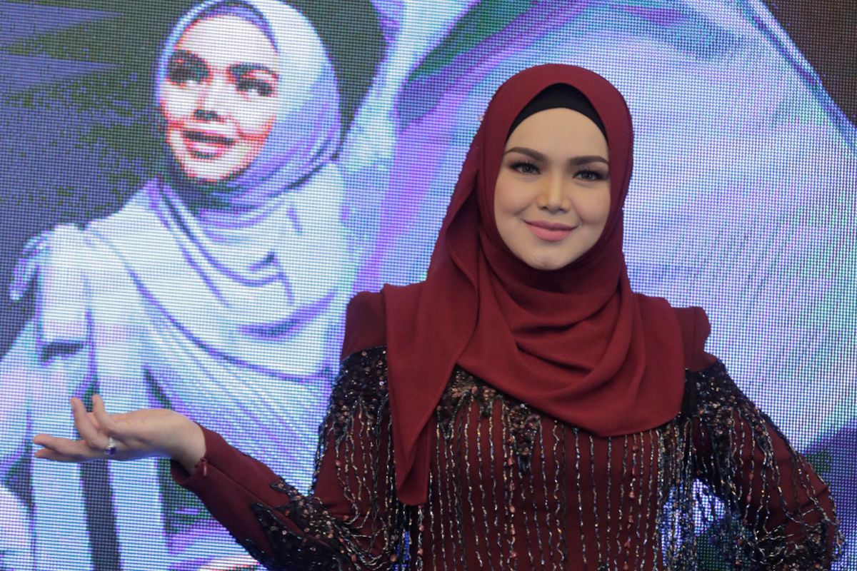 Penyanyi asal Malaysia, Siti Nurhaliza dalam jumpa pers di Raffles Hotel, Kuningan, Jakarta Selatan, Rabu (30/1/2019).