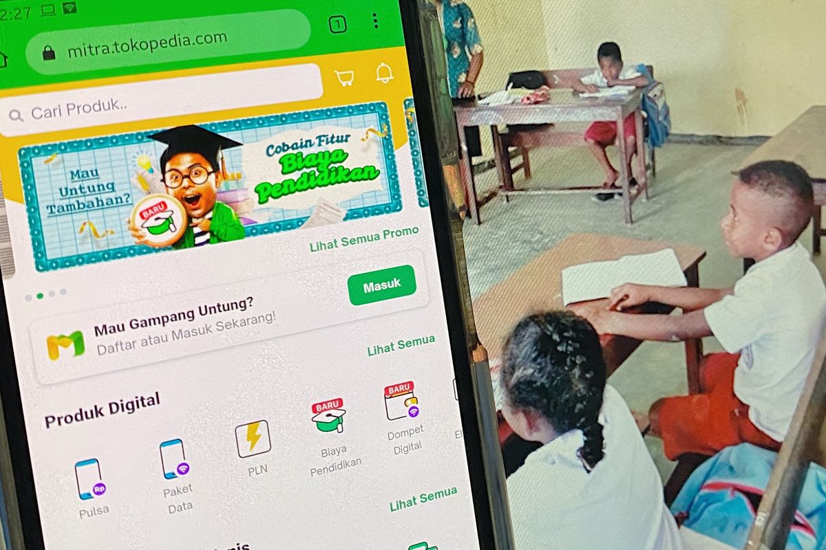 Layanan Biaya Pendidikan di aplikasi Mitra Tokopedia