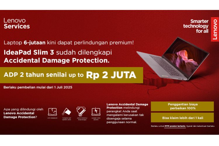 Kabar Gembira, Laptop Pelajar Terbaik Lenovo IdeaPad Slim 3 Kini Punya Garansi Perlindungan Paripurna