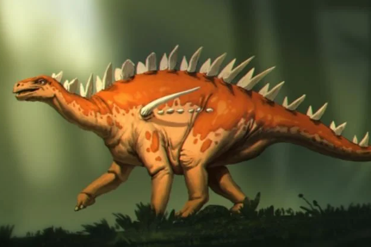 Ilustrasi Bashanosaurus primitivus, salah satu spesies stegosaurus yang ditemukan di China 