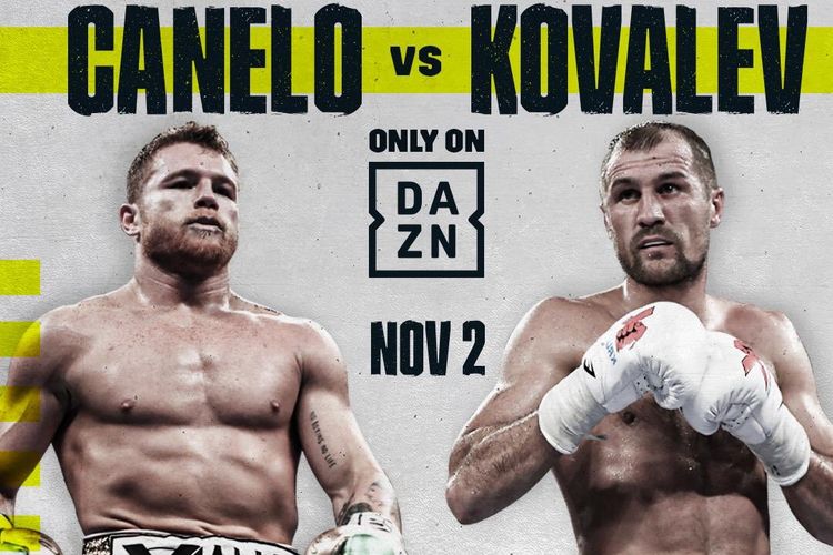 Petarung asal Meksiko, Canelo Alvarez, akan menghadapi juara bertahan light heavyweight WBO, Sergey Kovalev, di MGM Grand Arena, Las Vegas, Nevada, pada 2 November 2019.