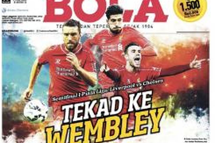 Sampul Harian BOLA edisi Selasa (20/1/2015).