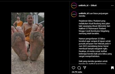 Biksu "Thudong" Kuat Jalan Kaki meski Kulit Telapak Kaki ...