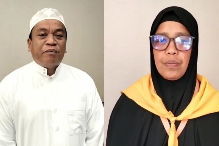 Ukas (Kiri) dan Hatika (Kanan) dua jemaah haji kloter 14 asal Sulsel minta maaf atas videonya yang viral karena mengaku diusir dari hotel di Arab Saudi