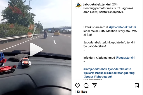 Viral, Video Motor Bablas Masuk Tol Jagorawi di Bogor