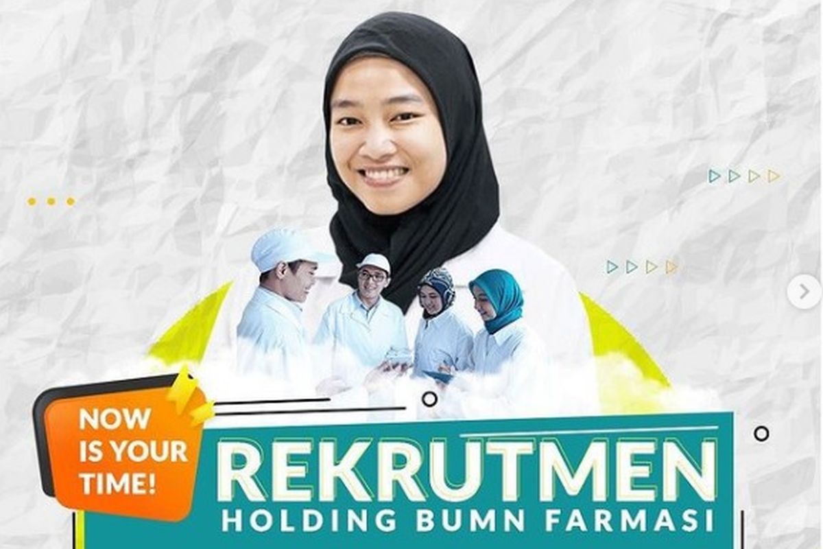 Tampilan layar informasi rekrutmen Holding BUMN Farmasi.