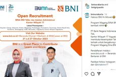 BNI Buka Pendaftaran untuk Program Magang BINA BNI 21-27 Oktober 2023, Ini Syarat dan Cara Mendaftarnya