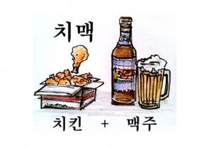 Chi-maek, paduan bir (maekju) dengan kudapan ayam goreng (chicken), menjadi istilah dan menu 
