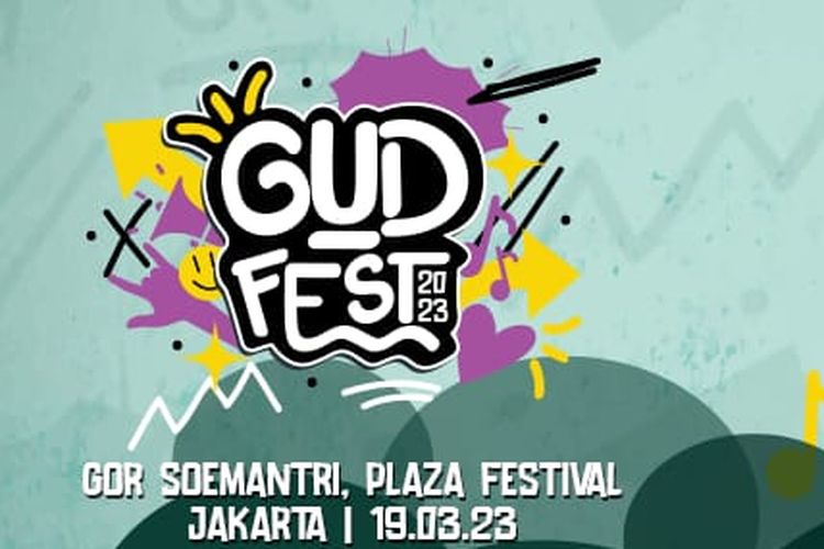 Poster GUDFEST 2023 yang menampilkan SUM41 hingga NTRL. 