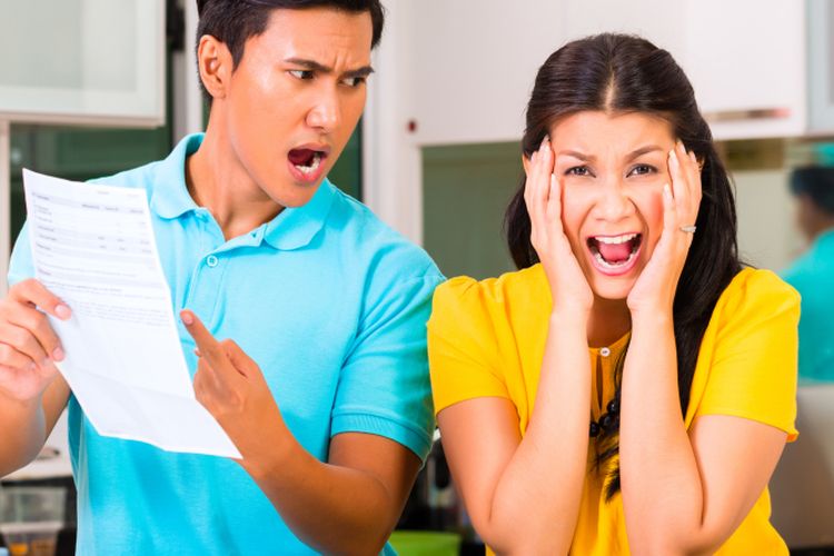 Ilustrasi pasangan bertengkar