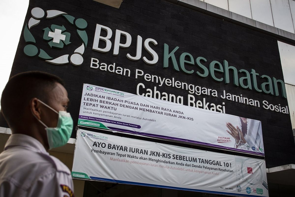 Kantor BPJS Kesehatan di Bekasi, Jawa Barat, Rabu (13/5/2020).