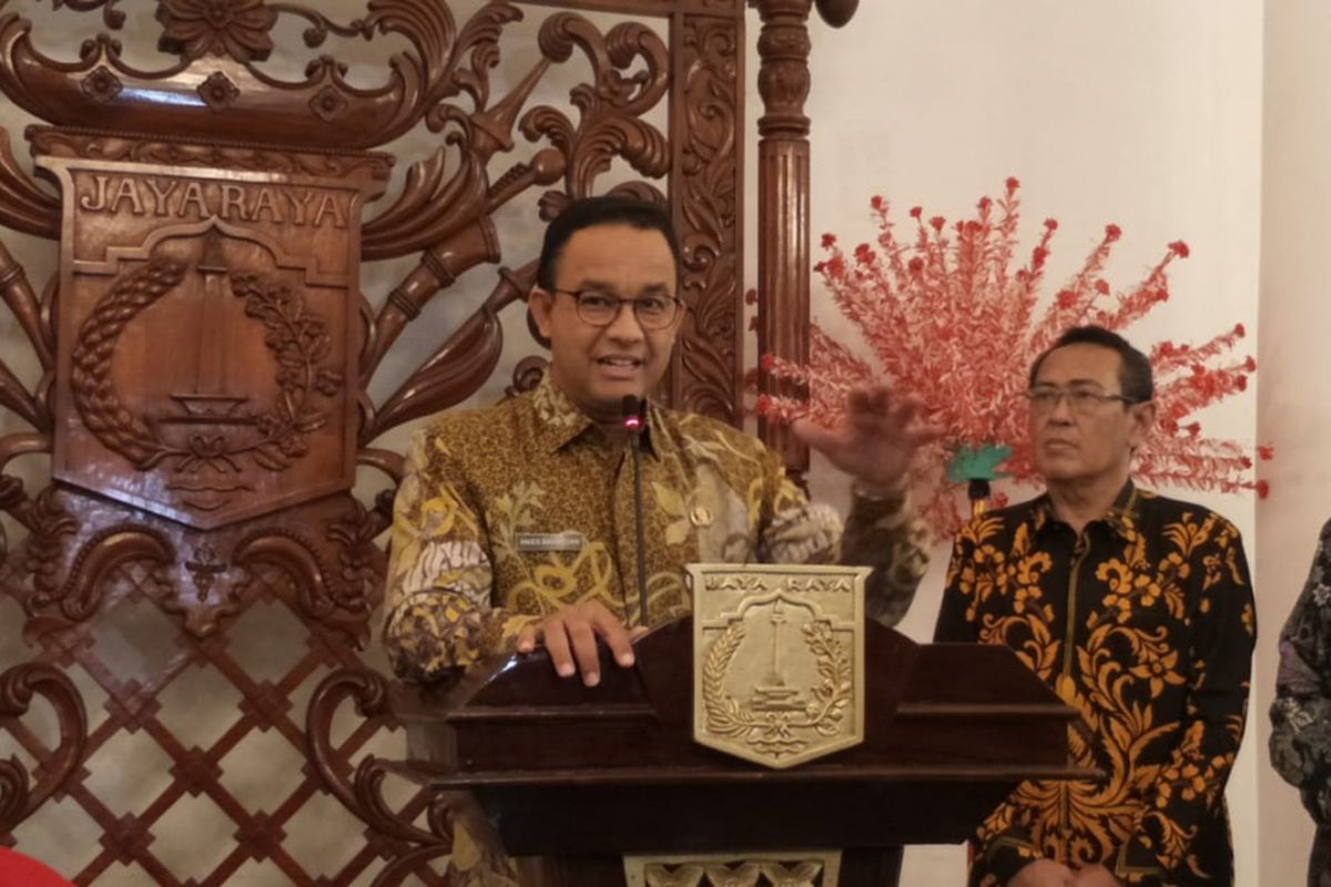 Gubernur DKI Jakarta Anies Baswedan di Balai Kota DKI Jakarta, Jalan Medan Merdeka Selatan, Kamis (24/1/2019).