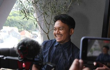 Calvin Jeremy menghadiri peluncuran poster dan teaser trailer film KKN Di Desa Penari tersebut di Animale ,Setiabudi, Jakarta , Rabu (22/1/2020).