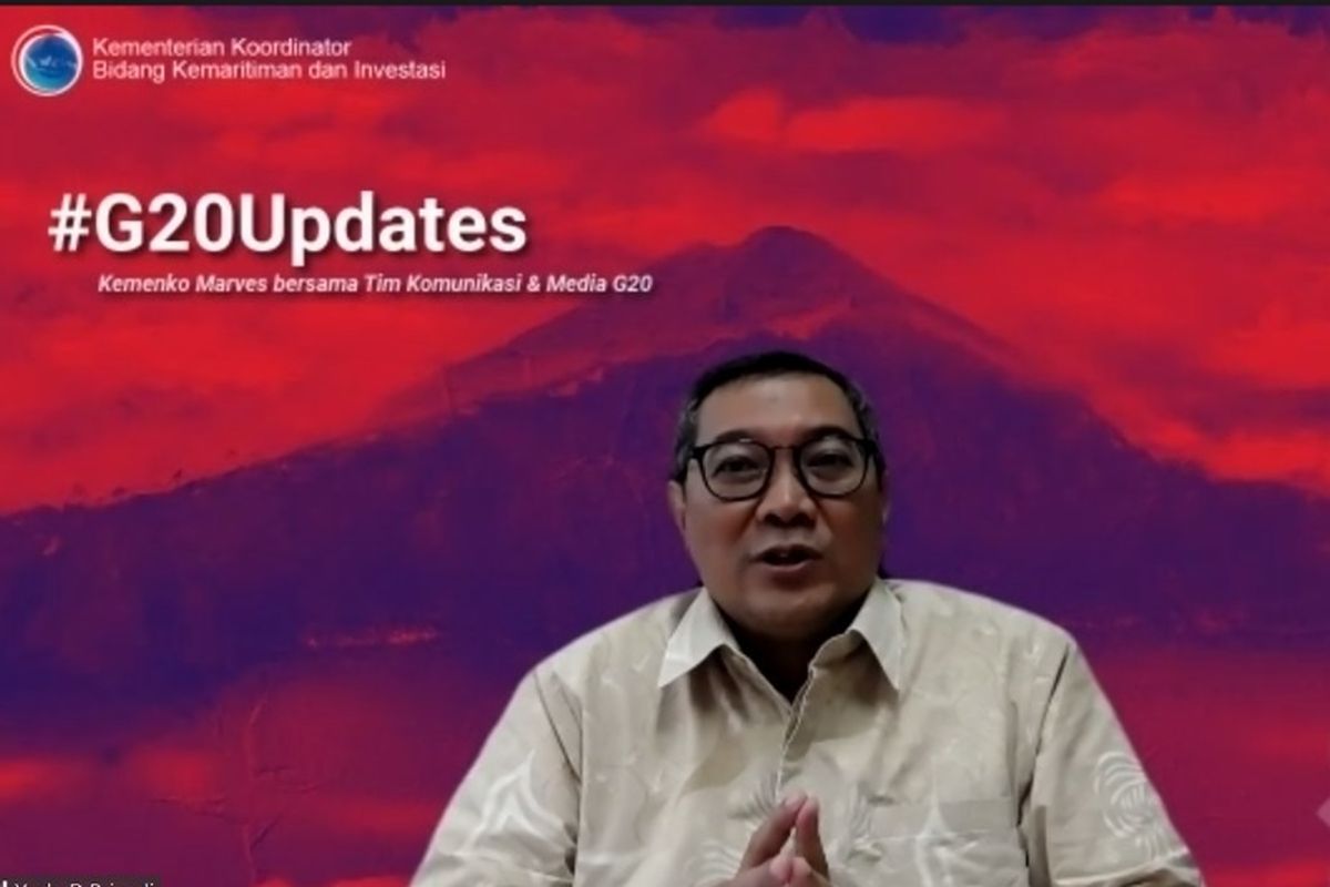 Staf Ahli Bidang Perencanaan Strategis Kementerian Energi dan Sumber Daya Mineral (Kementerian ESDM) Yudo Dwinanda Priaadi dalam acara konferensi pers bertajuk #G20Updates yang dilaksanakan secara virtual oleh Kementerian Koordinator Maritim dan Investasi (Kementerian Maritim), Selasa (8/11/2022).
