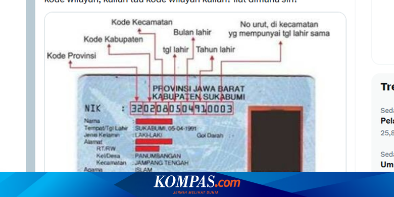 Berita Harian Nik Terdiri Dari Kode Wilayah Tanggal Lahir Dan Nomor ...