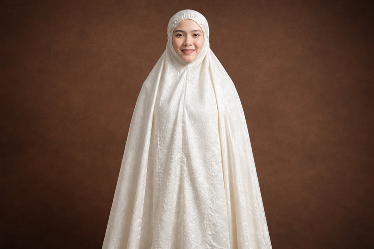 Mukena Silk Jacquard Motif Timbul