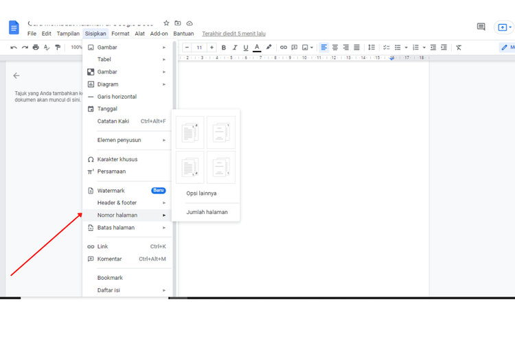 Cara Membuat Halaman di Google Docs