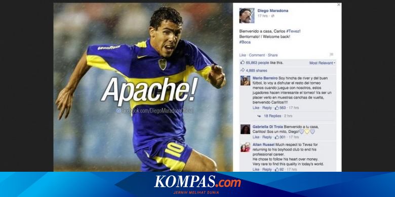 Soal Tevez Maradona Kirim Kode Untuk Boca Juniors