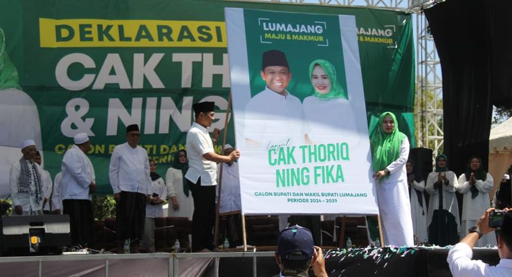 Belum Ada Parpol Pengusung, Cak Thoriq dan Ning Fika Deklarasi Maju Pilkada Lumajang