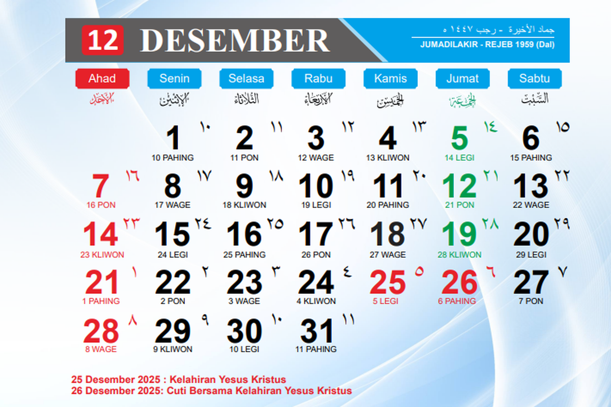 Jadwal Libur Akhir Tahun 2025: Libur PNS, Karyawan Swasta, dan Sekolah