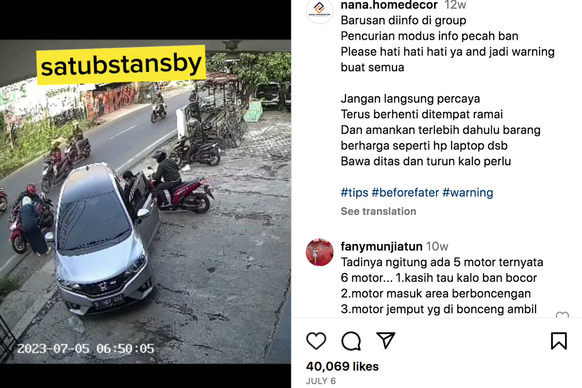 aksi perampokan dengan modus pecah ban