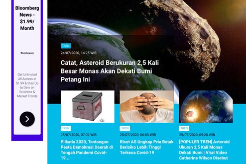 [POPULER TREN] Asteroid Ukuran 2,5 Kali Monas Dekati Bumi | Viral Video Catherine Wilson Disebut dalam Pengaruh Obat