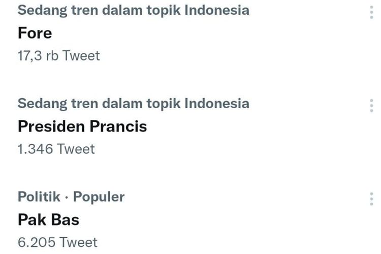 Tagar Pak Bas trending di Twitter.