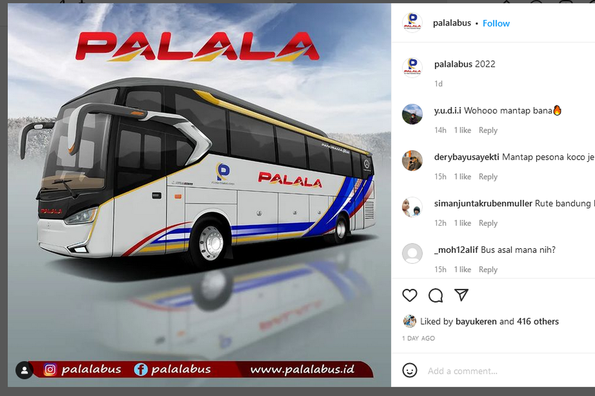 Calon bus AKAP Jakarta-Sumatera Barat, PO Palala