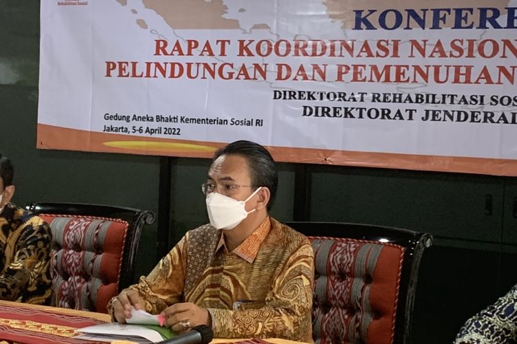 Sekretaris Jenderal Kementerian Sosial (Kemensos) Harry Hikmat di Jakarta, Selasa (5/4/2022).