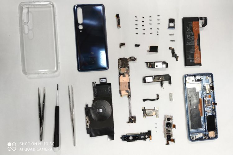 Sesi teardown Xiaomi Mi 10