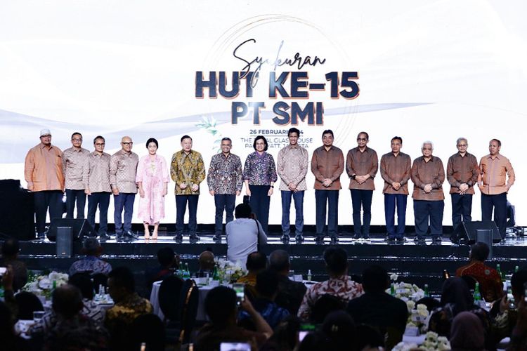 Acara Syukuran HUT Ke-15 PT SMI digelar di The Royal Glasshouse, Park Hyatt, Jakarta, Senin (26/2/2024). 