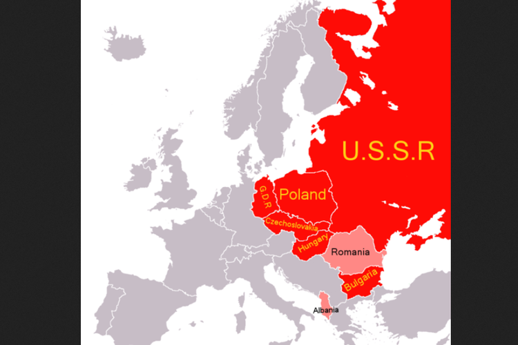 Negara-negara yang termasuk ke dalam Blok Timur.
